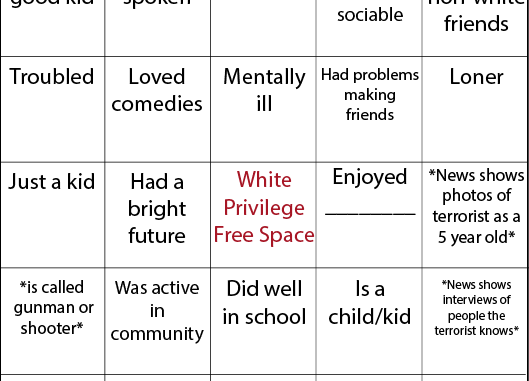 White terrorist bingo