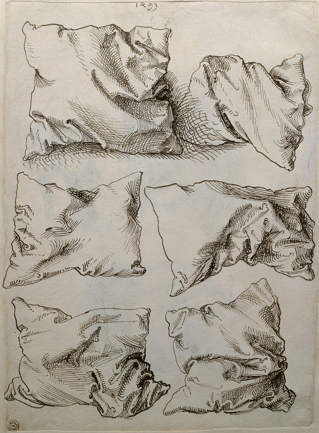 Albrecht Dürer, Six Studies of Pillows (verso)